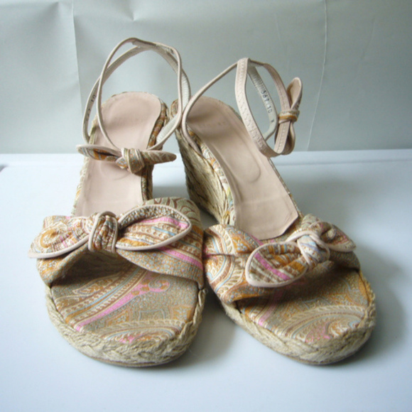 Stuart Weitzman Paisley Print Espadrille Sandal 10 - Picture 5 of 6